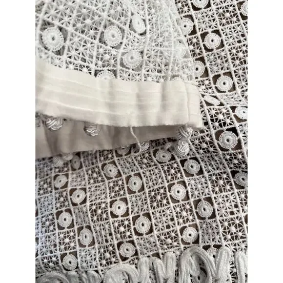 THE KOOPLES Women's Embroidery Lace L/S White Mini Dress Bridal Shower Sz XS NWT